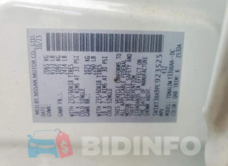5N1BT3BA9PC923525 Photo# 12