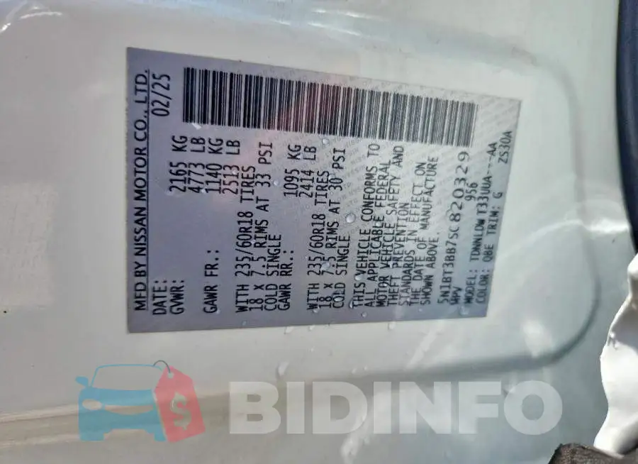 5N1BT3BB7SC820329 Photo# 13