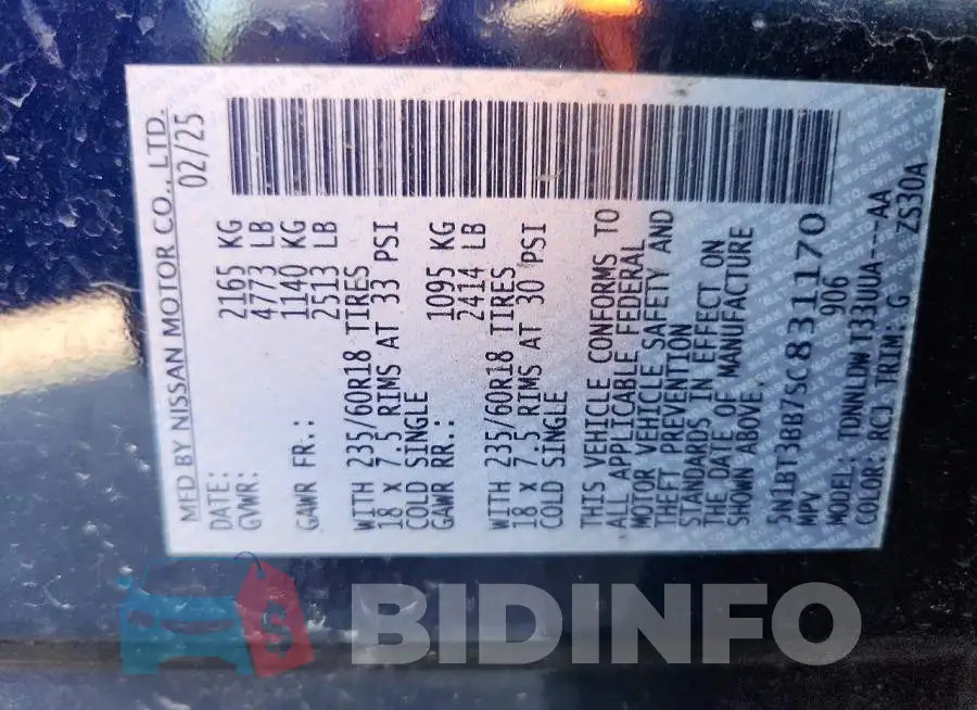 5N1BT3BB7SC831170 Photo# 13