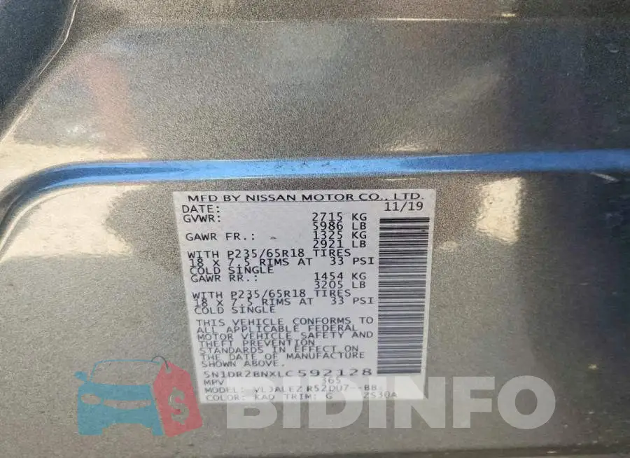 5N1DR2BNXLC592128 Photo# 13