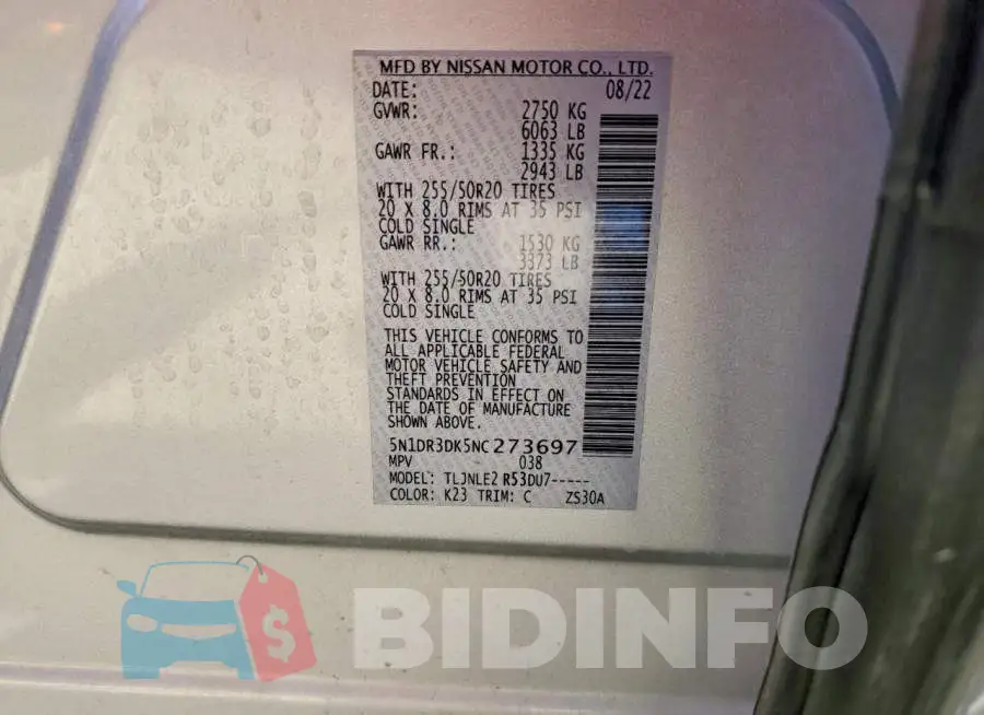 5N1DR3DK5NC273697 Photo# 13