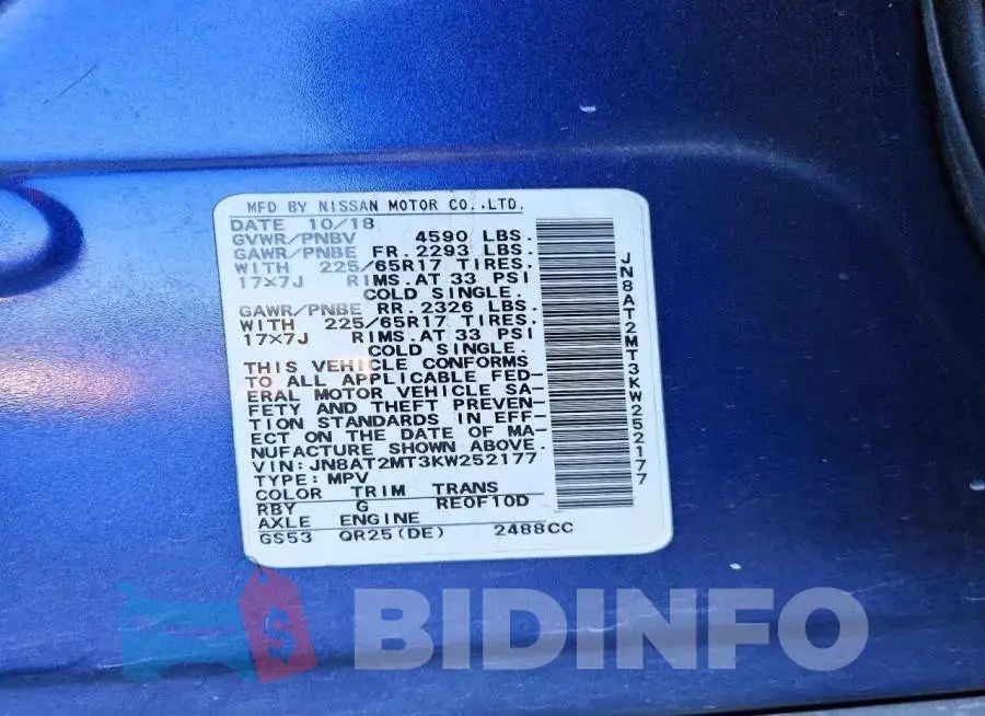 JN8AT2MT3KW252177 Photo# 13