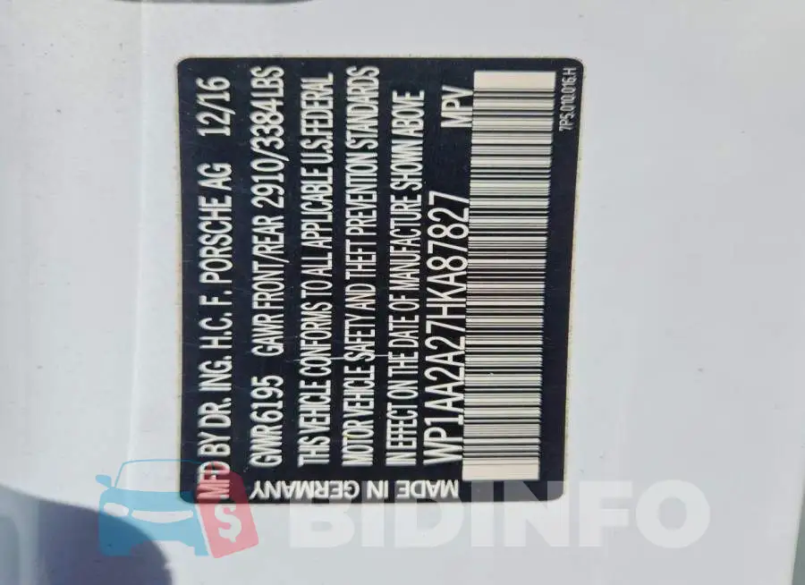 WP1AA2A27HKA87827 Photo# 13