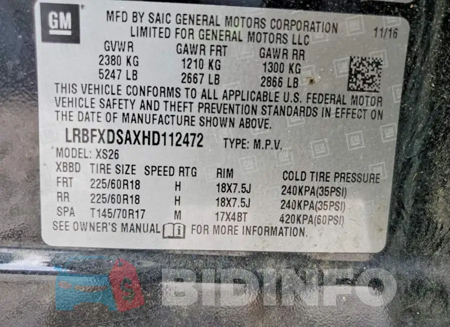 LRBFXDSAXHD112472 Photo# 13