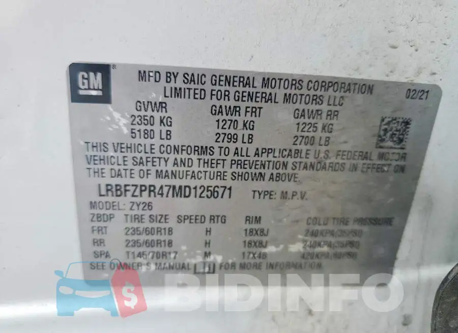 LRBFZPR47MD125671 Photo# 13