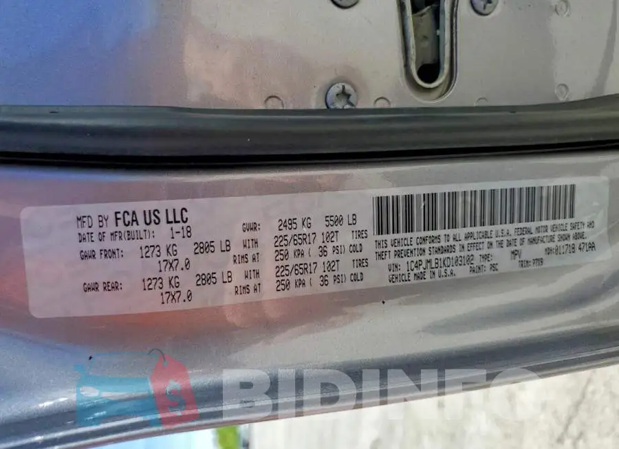 1C4PJMLB1KD103102 Photo# 14