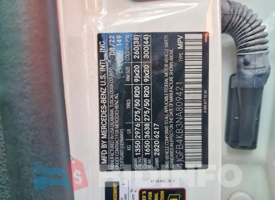 4JGFB4KB3NA809421 Photo# 13