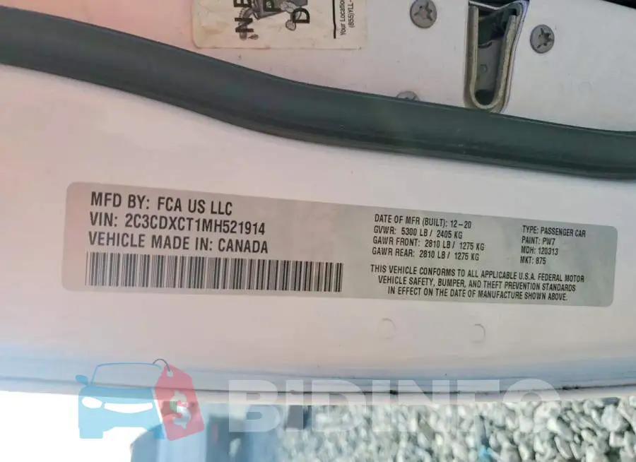 2C3CDXCT1MH521914 Photo# 12