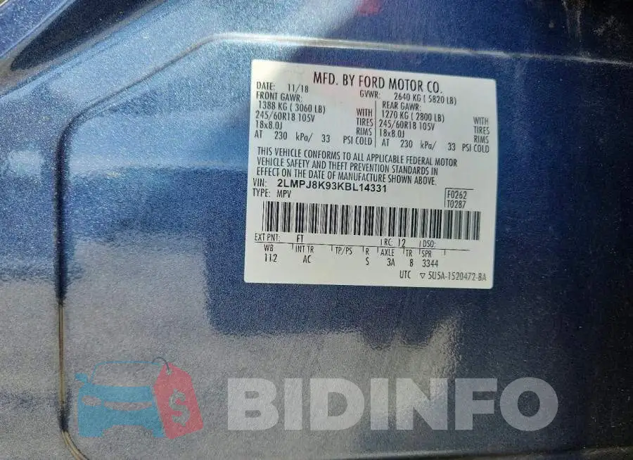 2LMPJ8K93KBL14331 Photo# 13