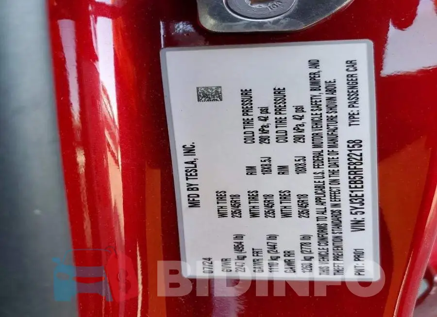 5YJ3E1EB5RF822158 Photo# 12