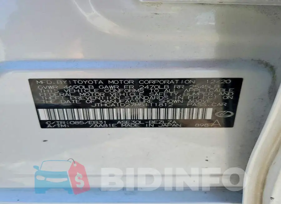 JTHCA1D27M5111812 Photo# 12