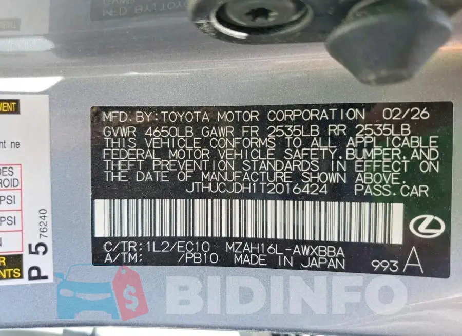JTHUCJDH1T2016424 Photo# 12