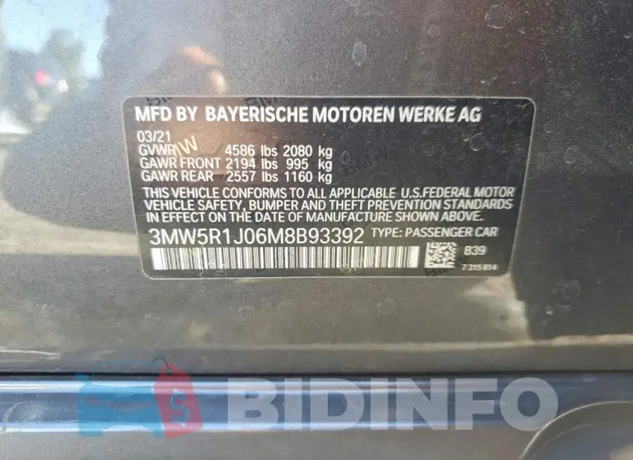 3MW5R1J06M8B93392 Photo# 12