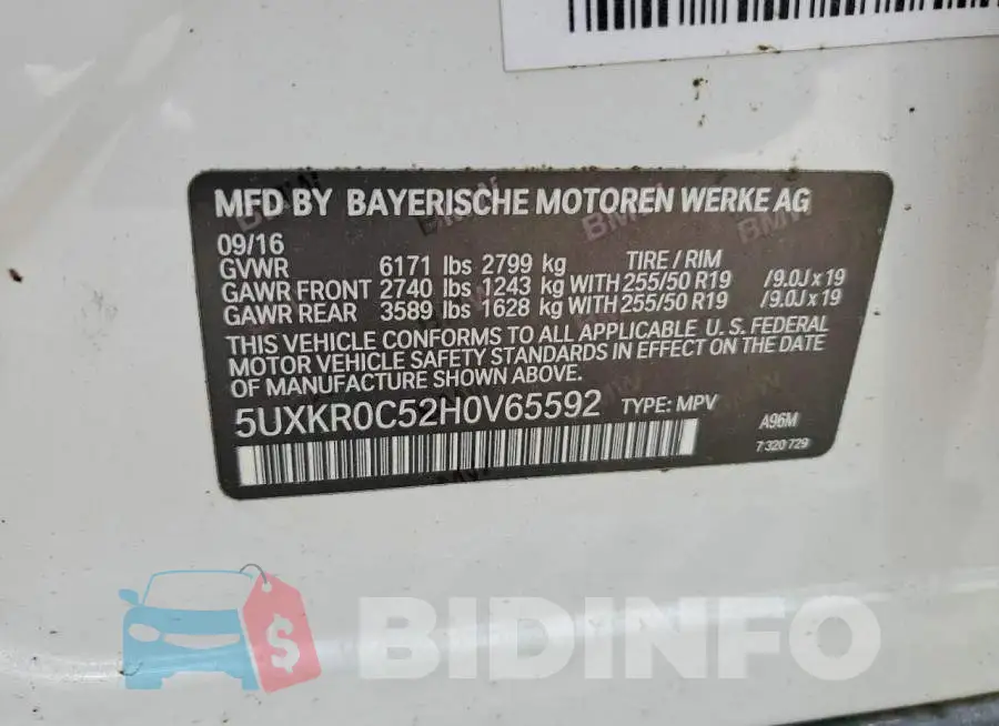 5UXKR0C52H0V65592 Photo# 13