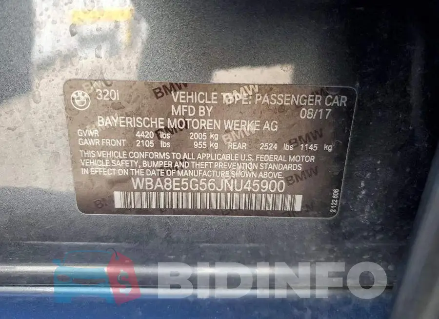 WBA8E5G56JNU45900 Photo# 12