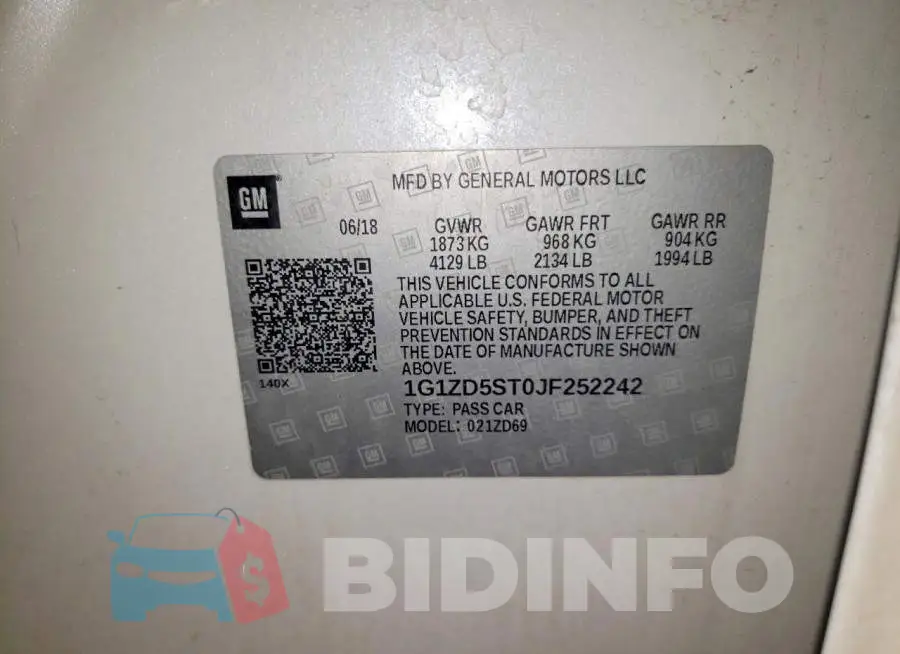 1G1ZD5ST0JF252242 Photo# 13