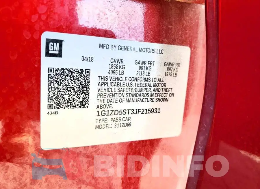 1G1ZD5ST3JF215931 Photo# 12