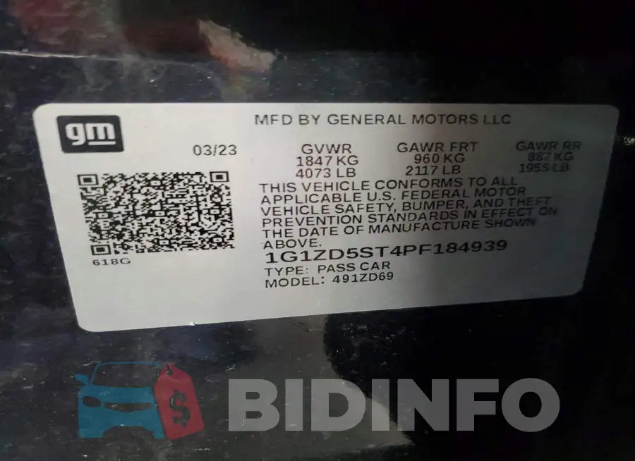 1G1ZD5ST4PF184939 Photo# 12