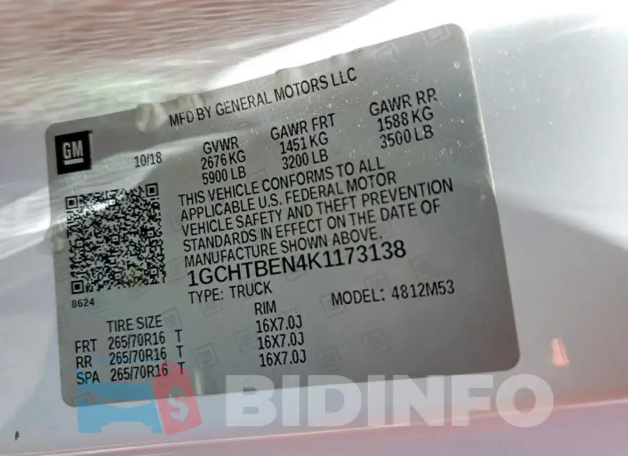 1GCHTBEN4K1173138 Photo# 13