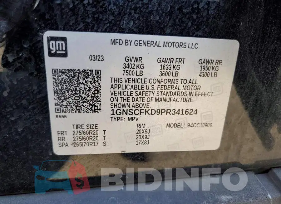1GNSCFKD9PR341624 Photo# 14