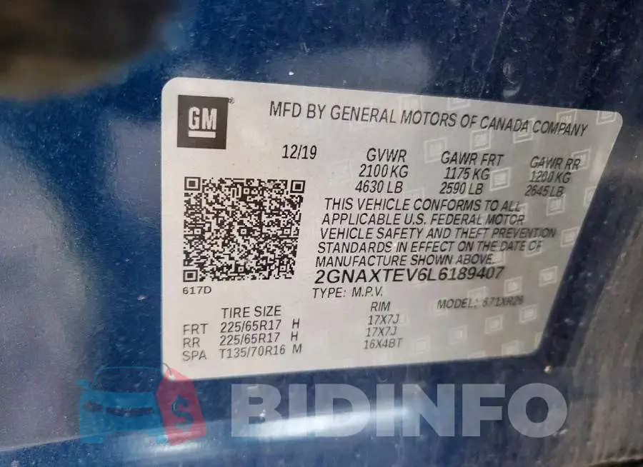 2GNAXTEV6L6189407 Photo# 13