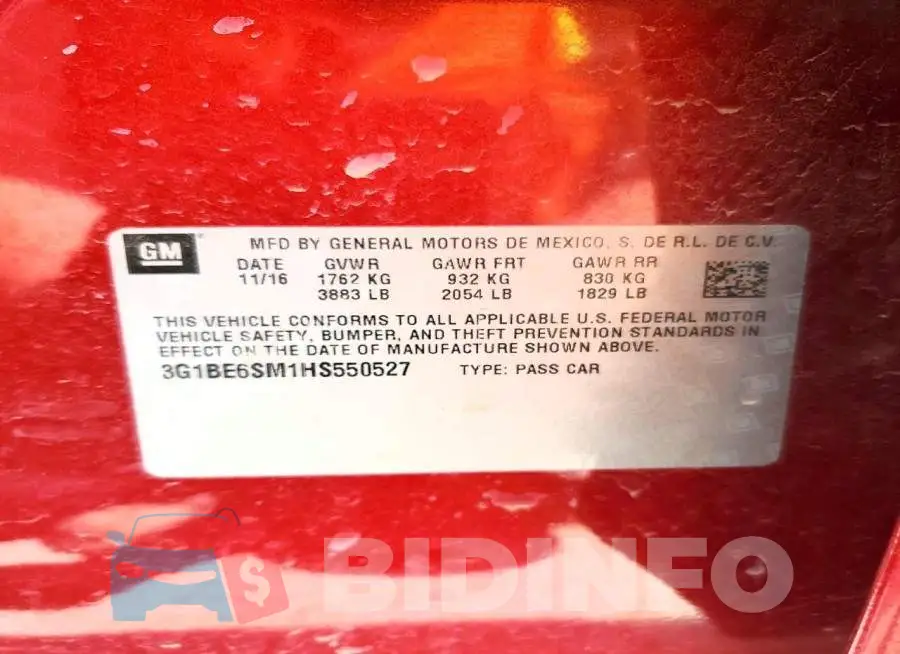 3G1BE6SM1HS550527 Photo# 12