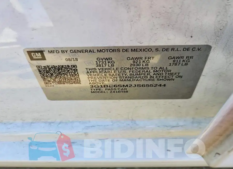 3G1BE6SM2JS655244 Photo# 12