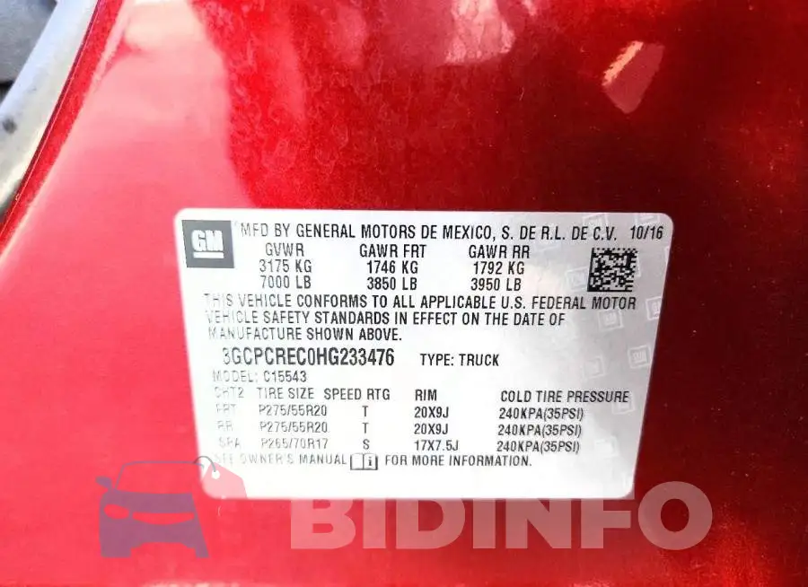 3GCPCREC0HG233476 Photo# 12