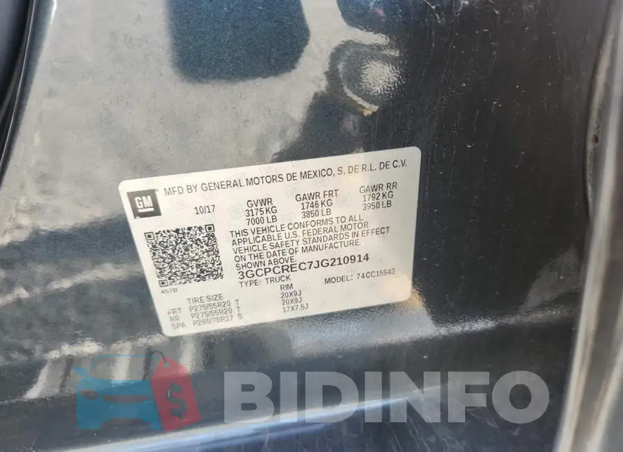 3GCPCREC7JG210914 Photo# 12