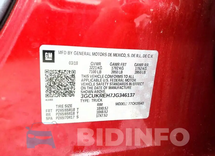 3GCUKREH7JG346137 Photo# 12
