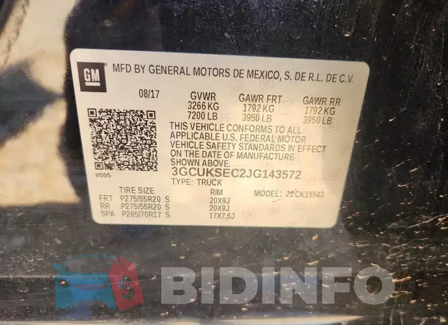 3GCUKSEC2JG143572 Photo# 12
