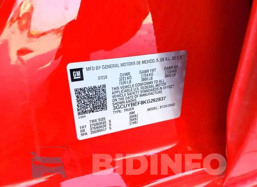 3GCUYBEF8KG292837 Photo# 12