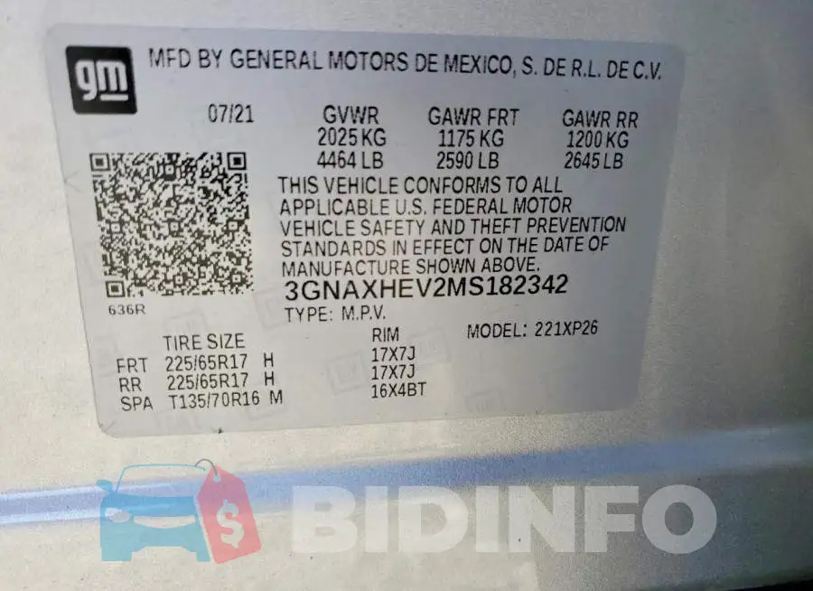3GNAXHEV2MS182342 Photo# 12