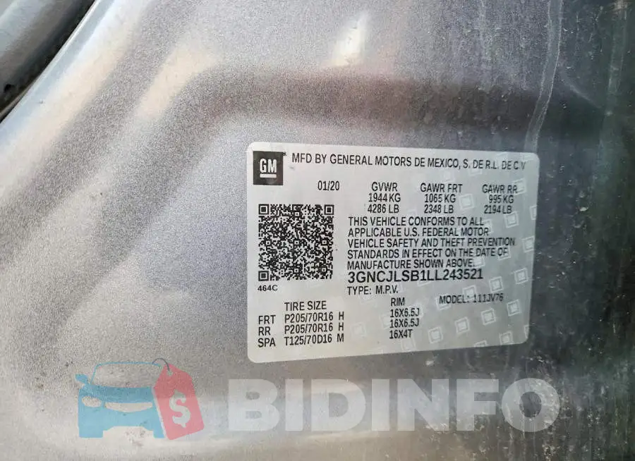 3GNCJLSB1LL243521 Photo# 13