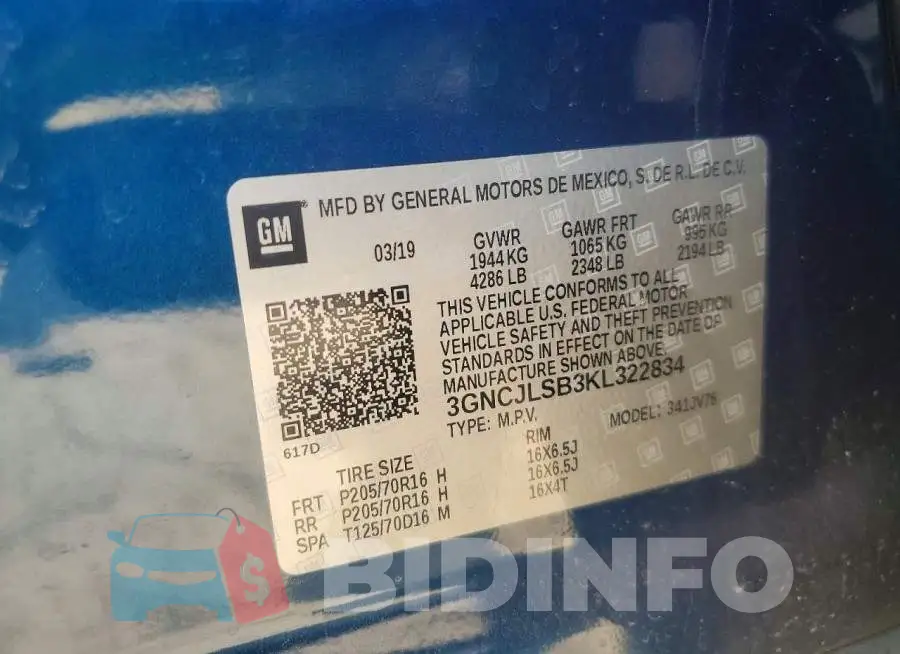 3GNCJLSB3KL322834 Photo# 13
