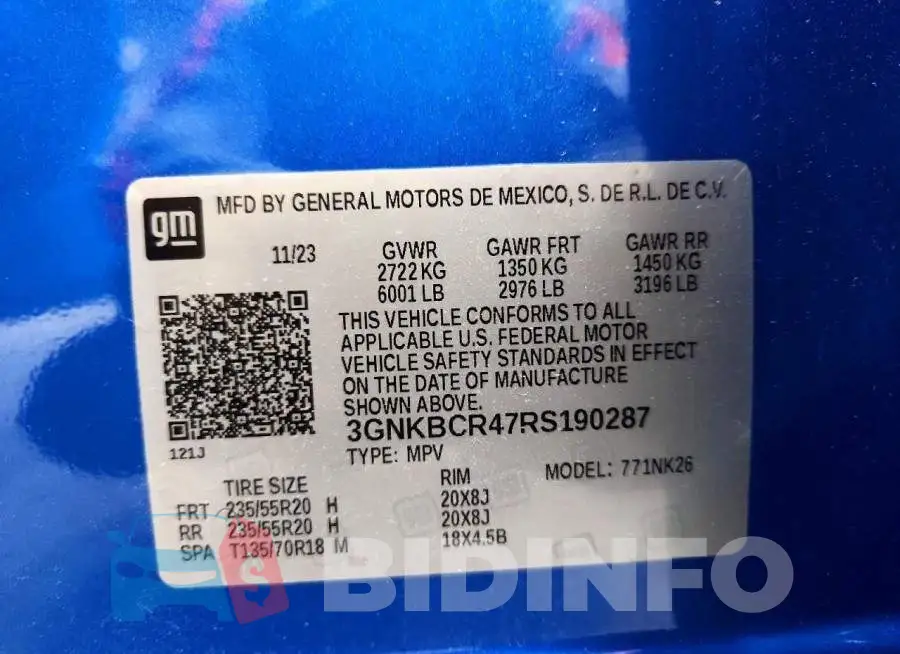 3GNKBCR47RS190287 Photo# 14