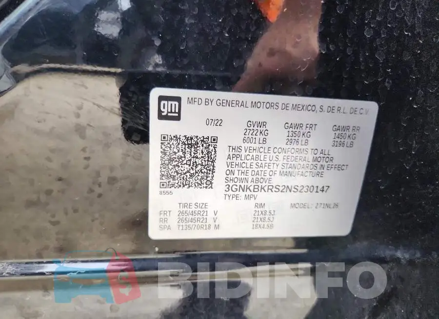 3GNKBKRS2NS230147 Photo# 13