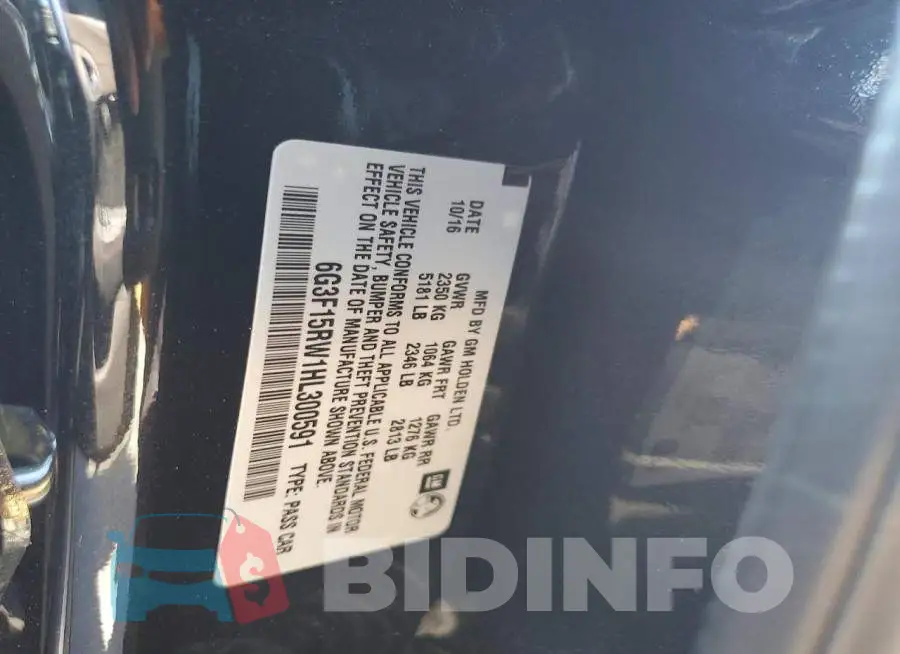 6G3F15RW1HL300591 Photo# 12