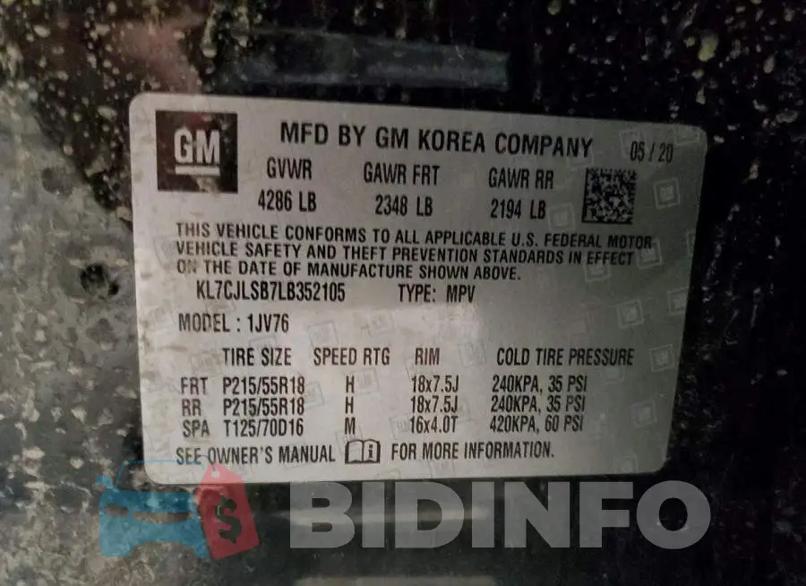 KL7CJLSB7LB352105 Photo# 14
