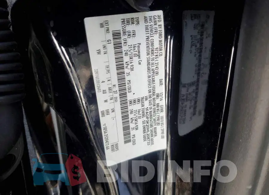 1FADP3K20HL208733 Photo# 12