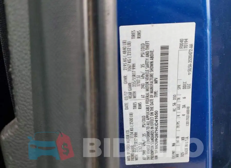 1FMCU9G97HUD41650 Photo# 14
