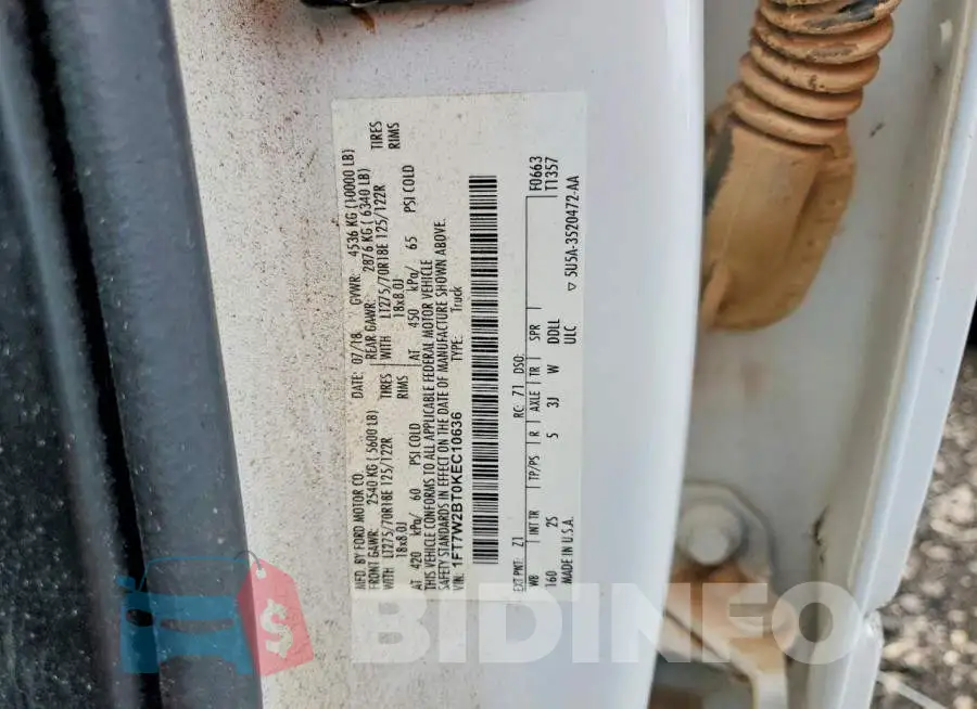 1FT7W2BT0KEC10636 Photo# 12