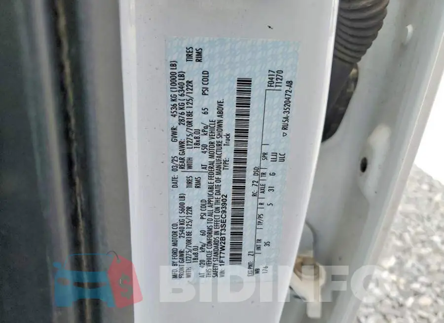 1FT7W2BT3SEC93902 Photo# 13