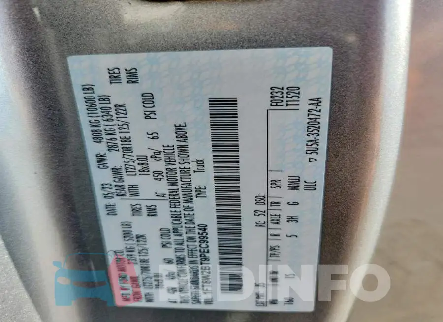 1FT8W2BT9PEC99540 Photo# 13