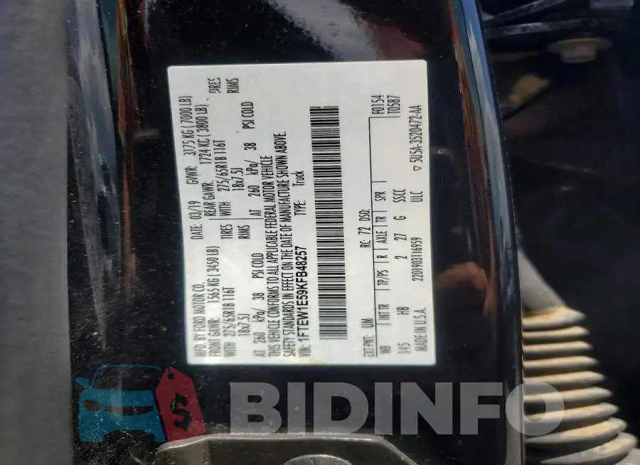 1FTEW1E59KFB48257 Photo# 13