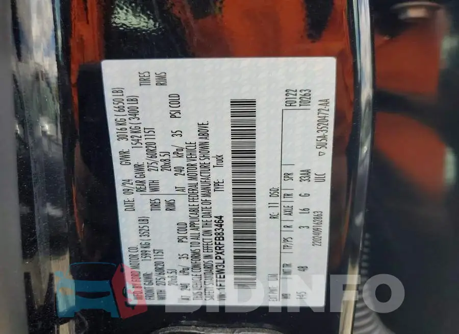 1FTEW3LPXRFB83464 Photo# 12