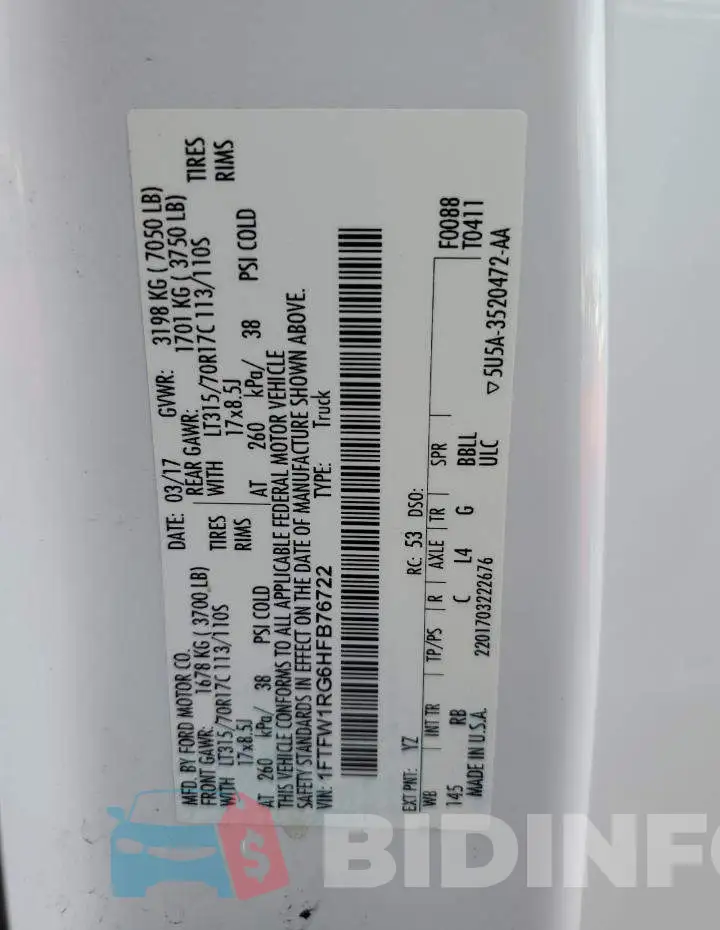 1FTFW1RG6HFB76722 Photo# 12