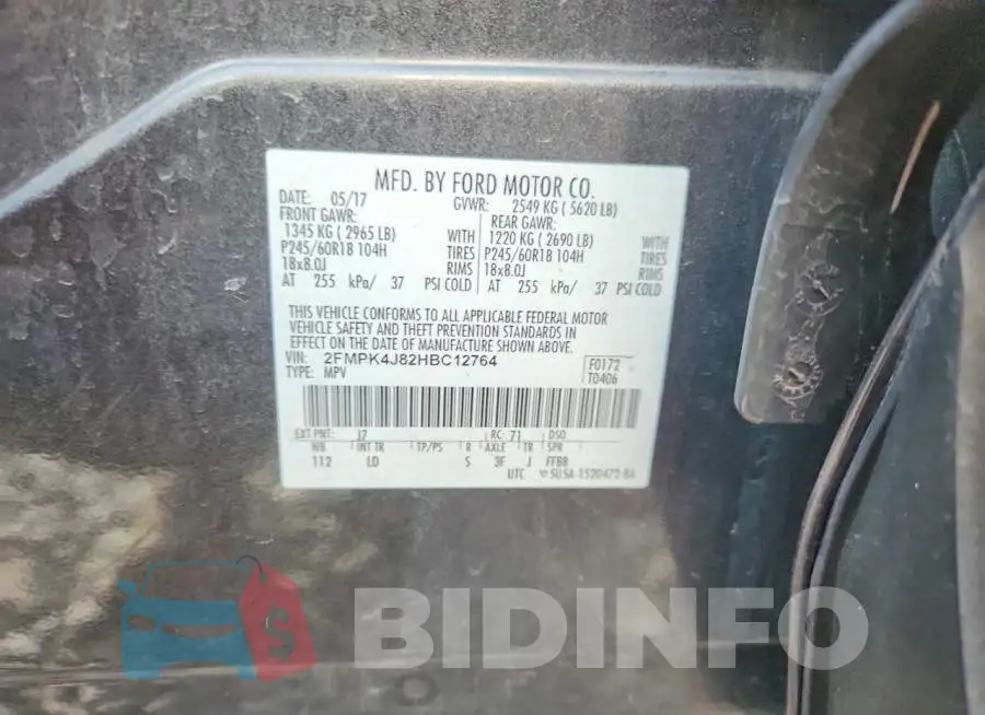 2FMPK4J82HBC12764 Photo# 12