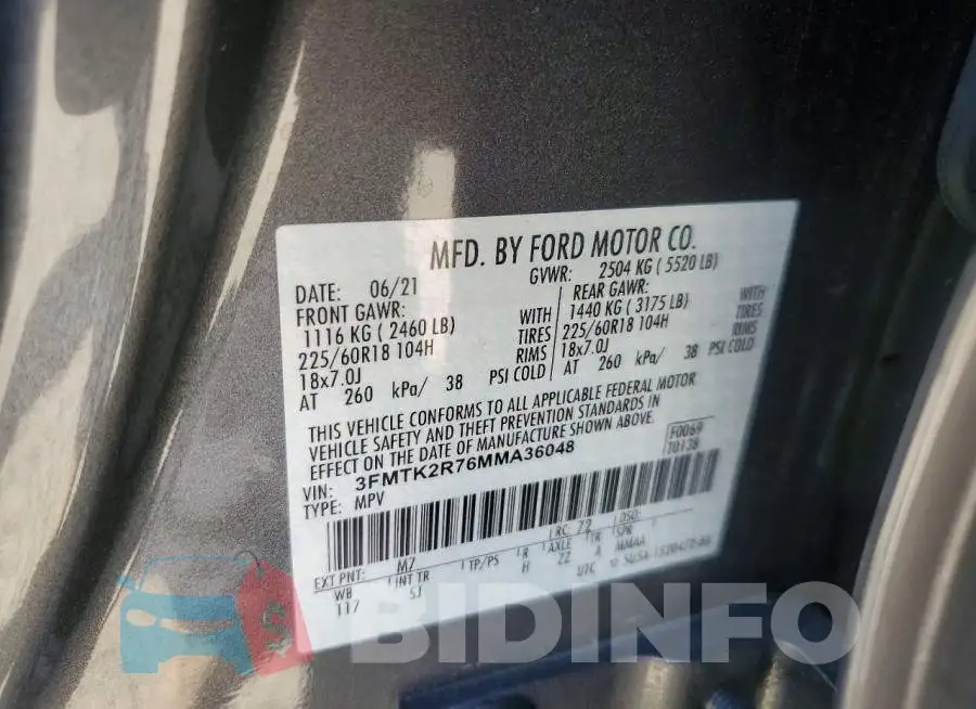 3FMTK2R76MMA36048 Photo# 14