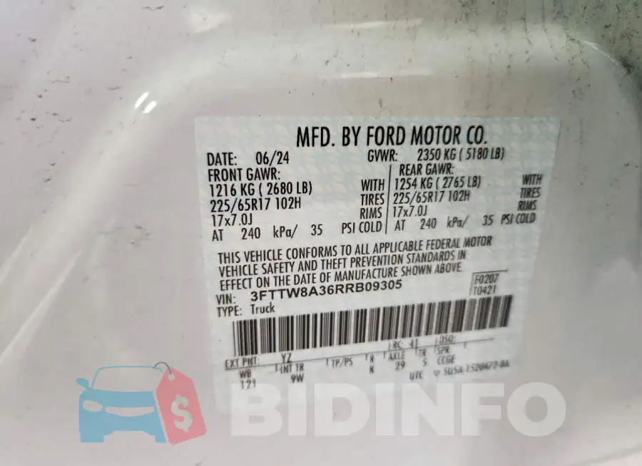 3FTTW8A36RRB09305 Photo# 13